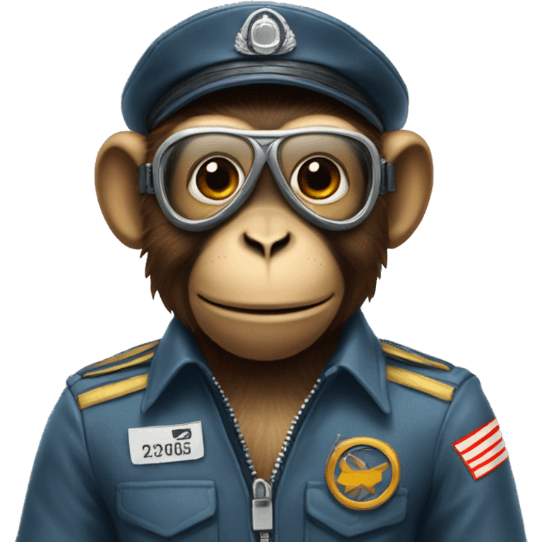 A monkey dress as a pilot  emoji