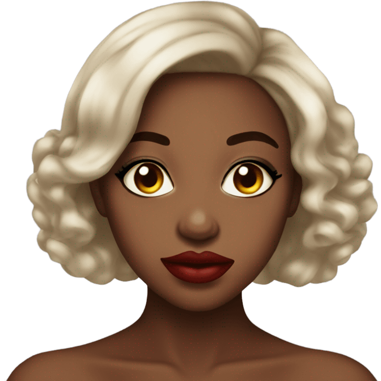 stunning nigerian woman big shiny lips emoji