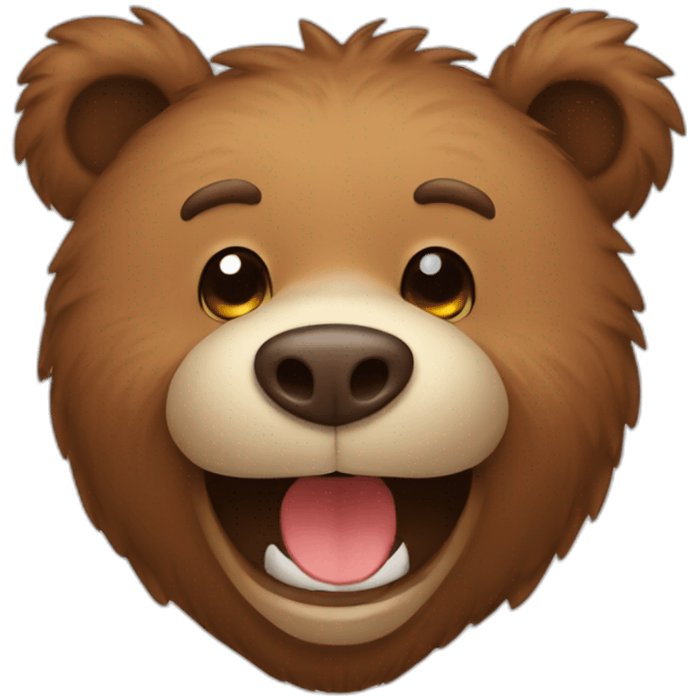 a brown smilling bear emoji