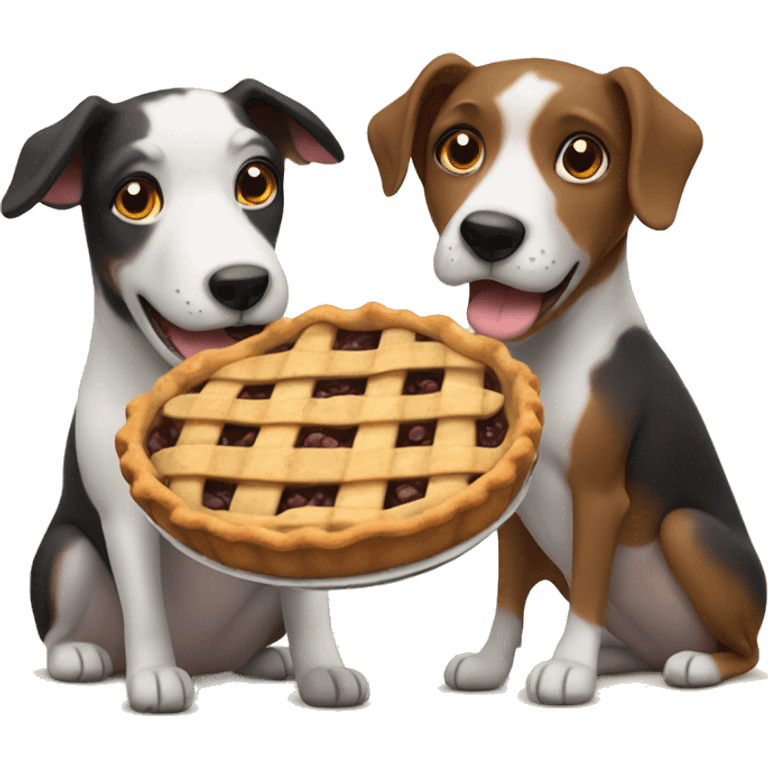 2 dogs holding a pie emoji