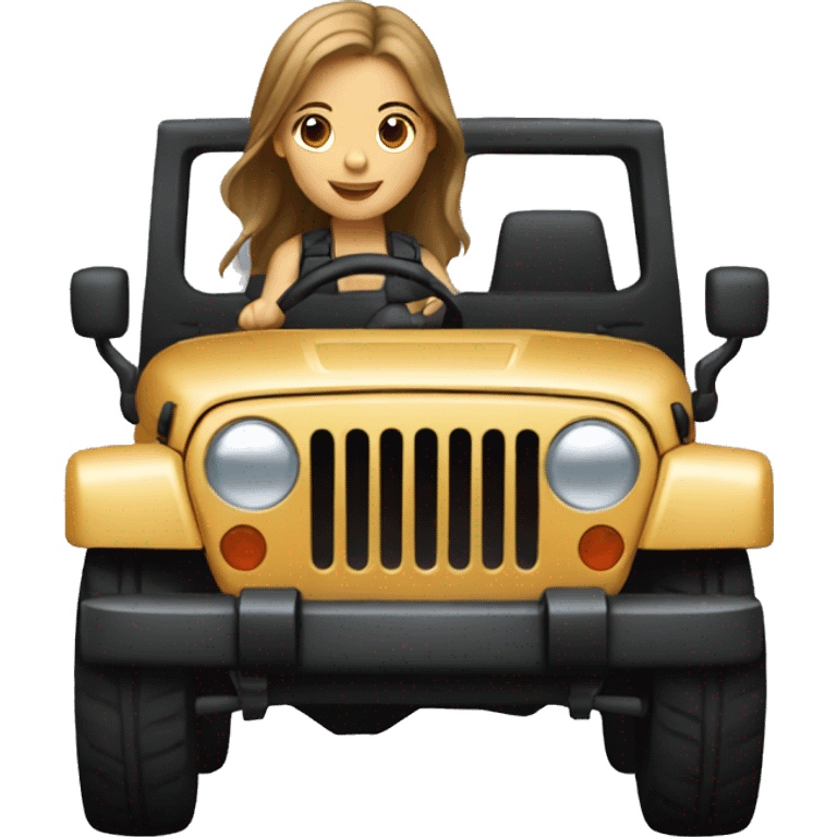 light brown hair girl driving black jeep emoji