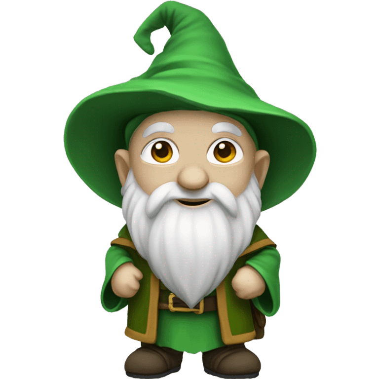 Gnome wizard with green clothes emoji