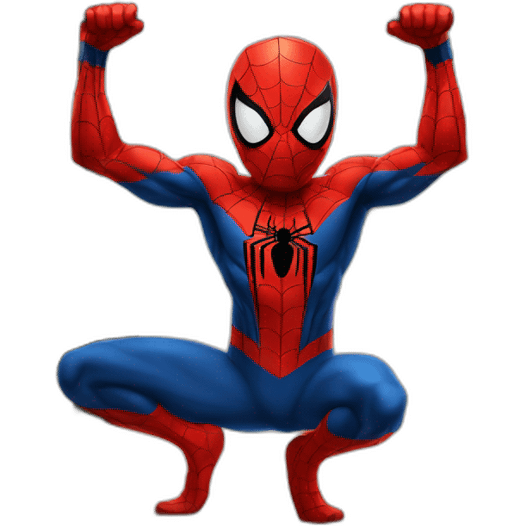 Spiderman in the gym emoji