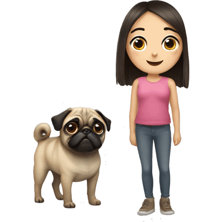 Pug with a girl emoji