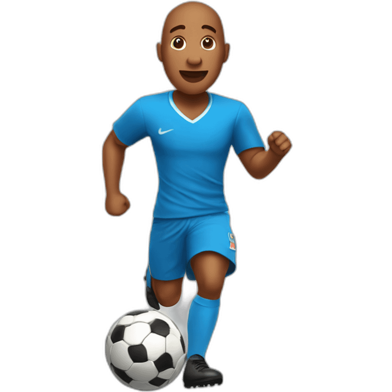 Sweet Potato playing soccer with a blue shirt emoji