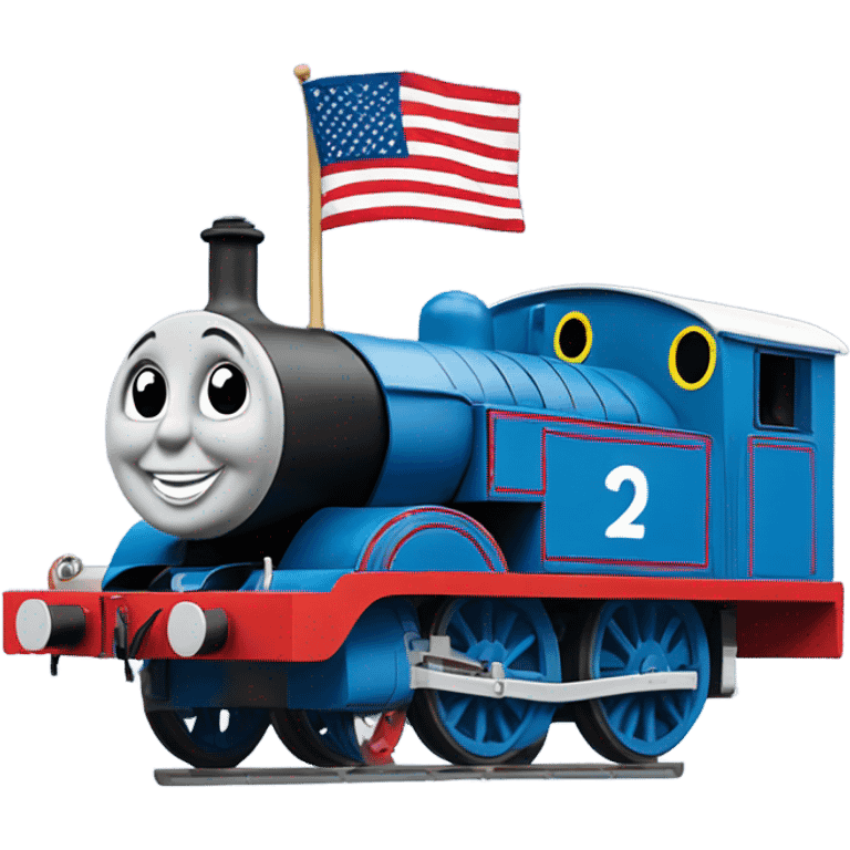 thomas the tank engine with us flag colors emoji