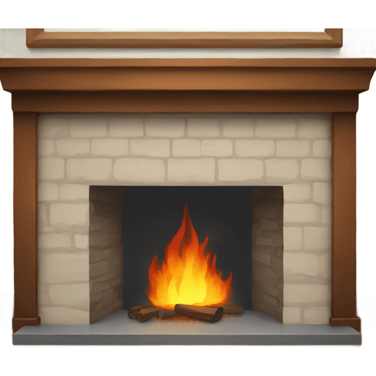 Fire place with snow emoji