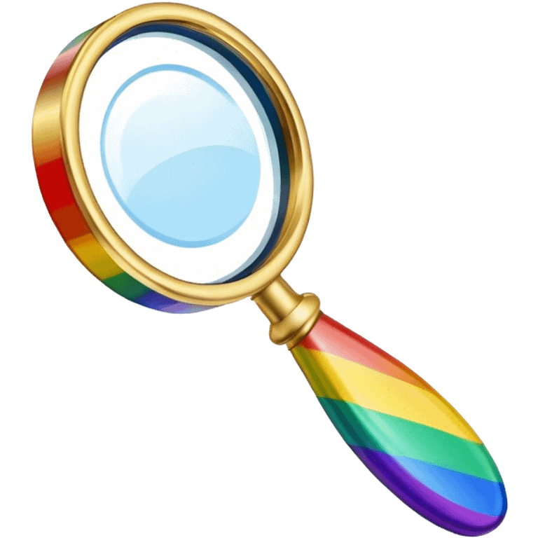 rainbow colored magnifier emoji