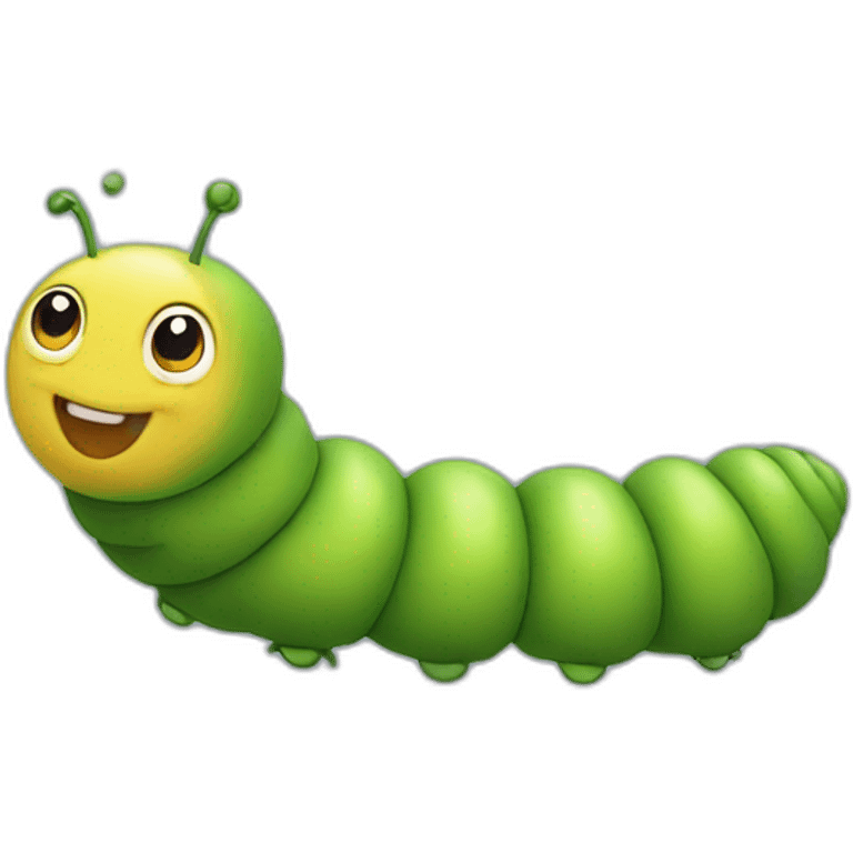 cute caterpillar from the side in movement emoji