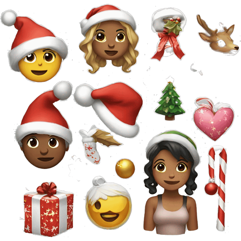 Aesthetic christmas stickers emoji