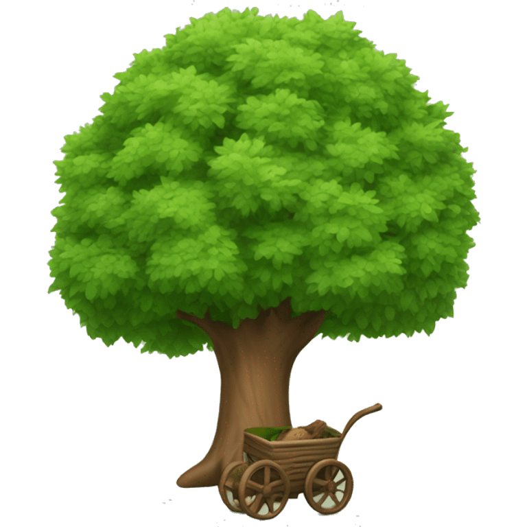 tree with wheel, moving fast emoji