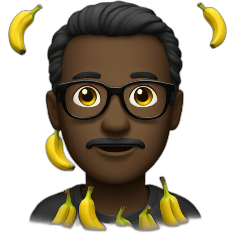 noir avec des bananes emoji