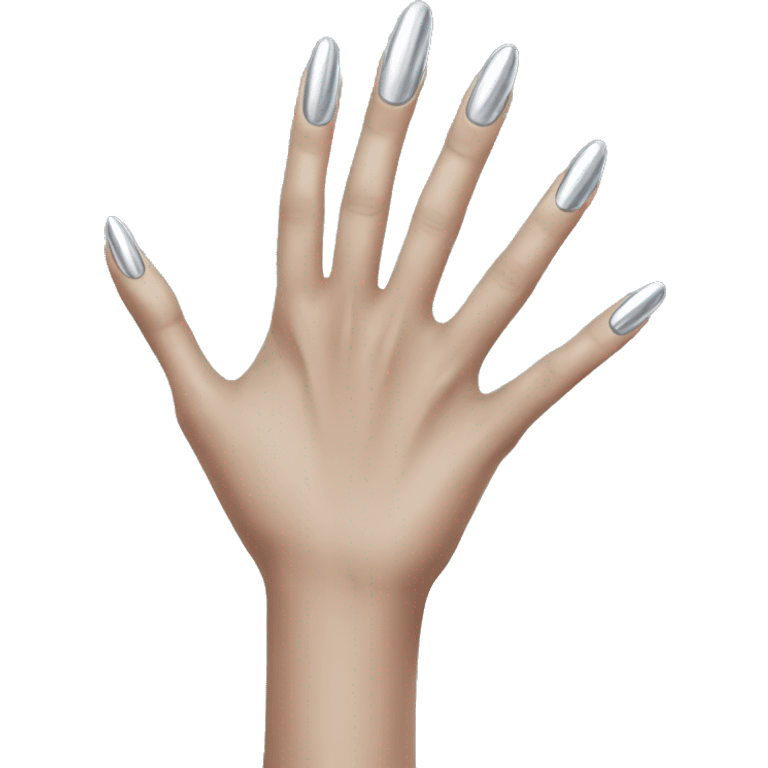 female hand with long silver nails emoji