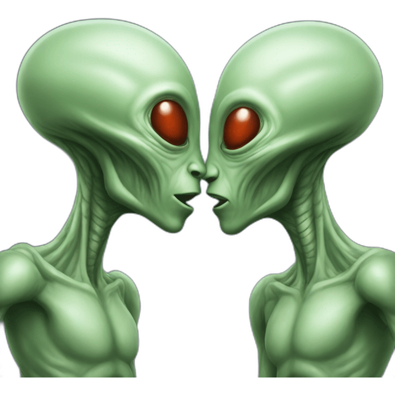 Aliens kissing emoji