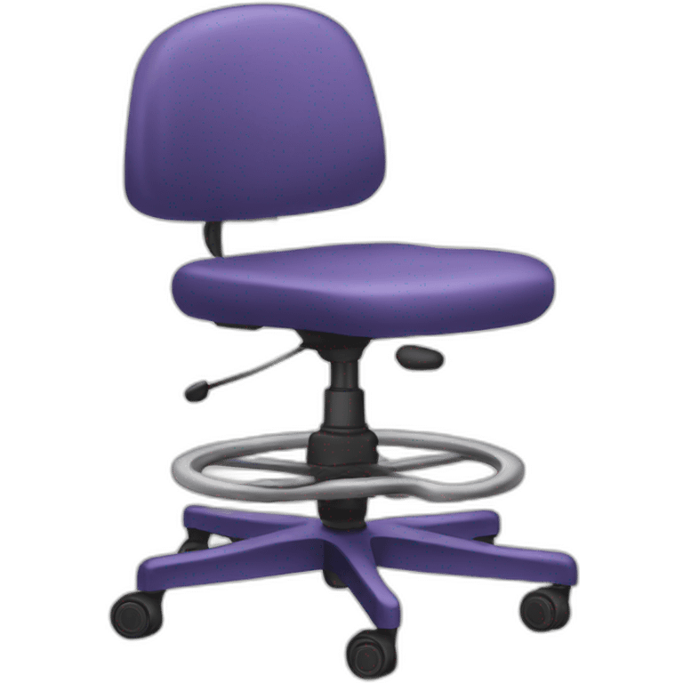 Desk chair with rollerblade wheels emoji