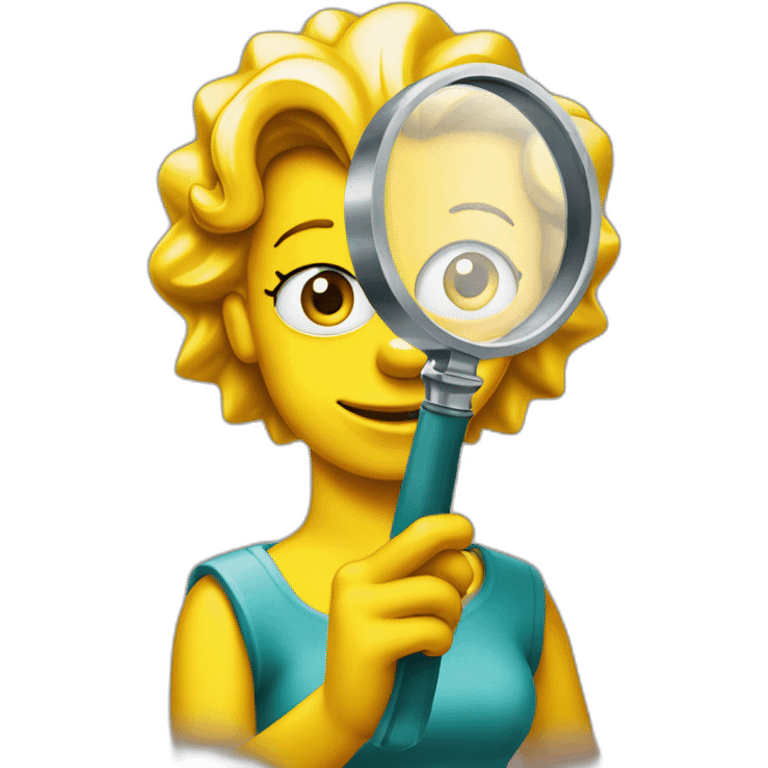 Lisa Simpson holding a magnifying glass emoji