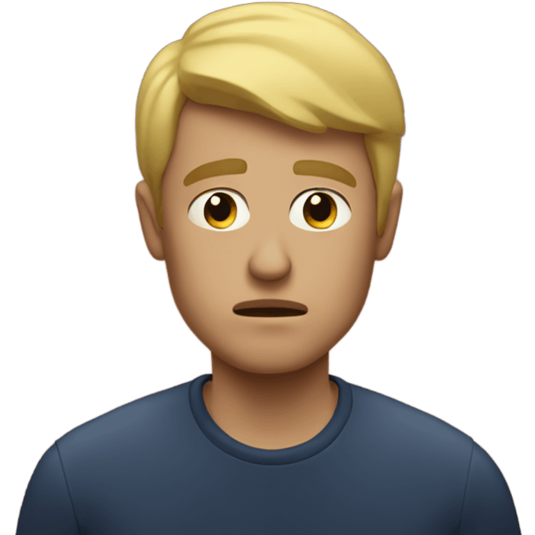 Blonde man sad with fireworks emoji