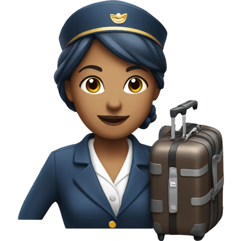 FLIGHT ATTENDANT WITH A LUGGAGE emoji