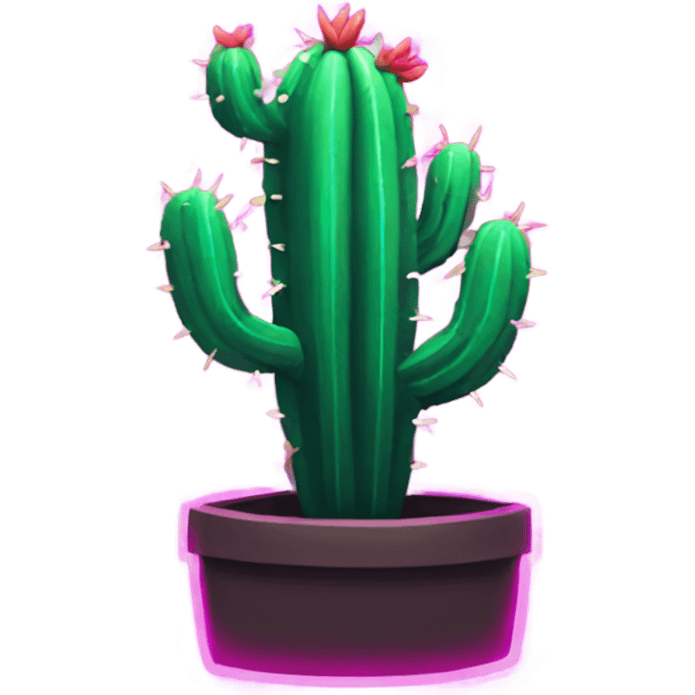 Neon cactus sign emoji