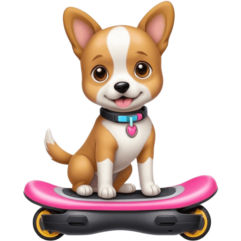 cute dog on hoverbord emoji