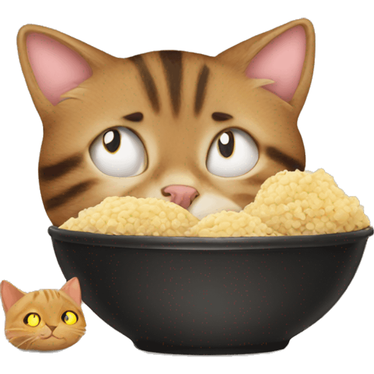  A  cat eat with human emoji