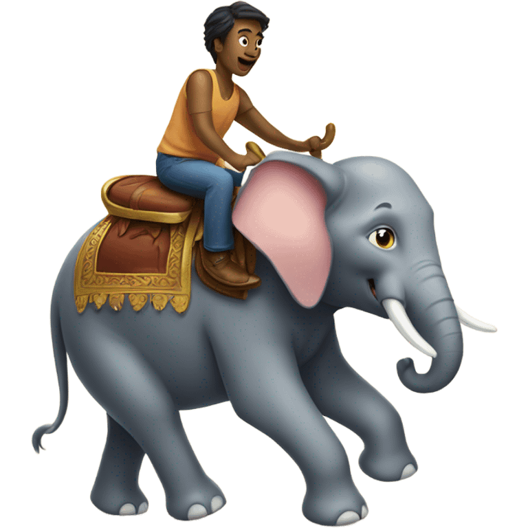 Cat riding an elephant emoji