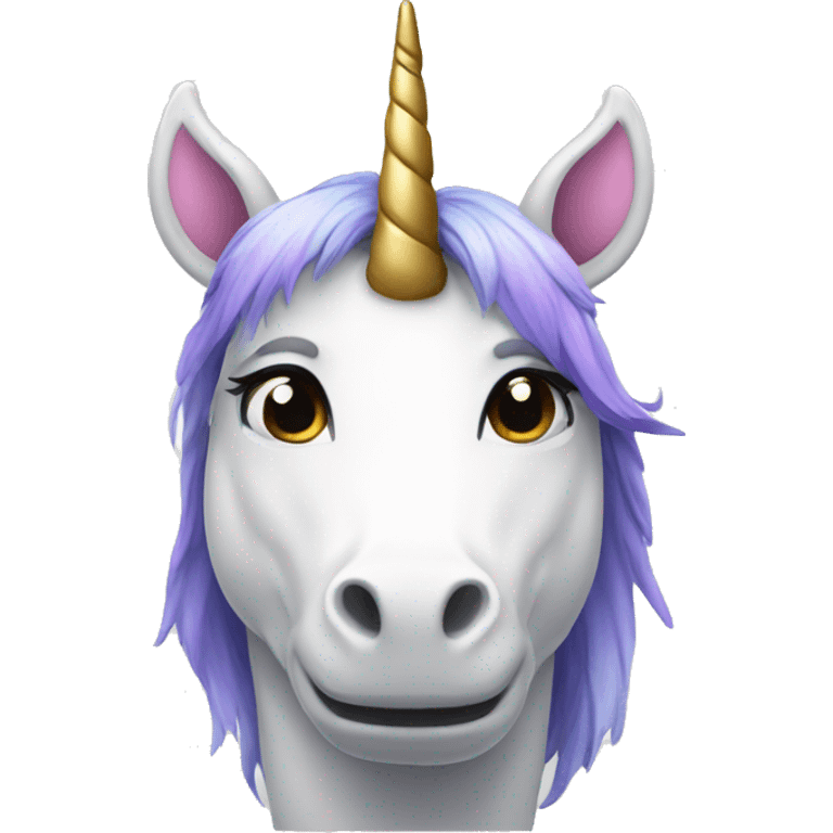 unicorn with 3 horns and 2 tails emoji