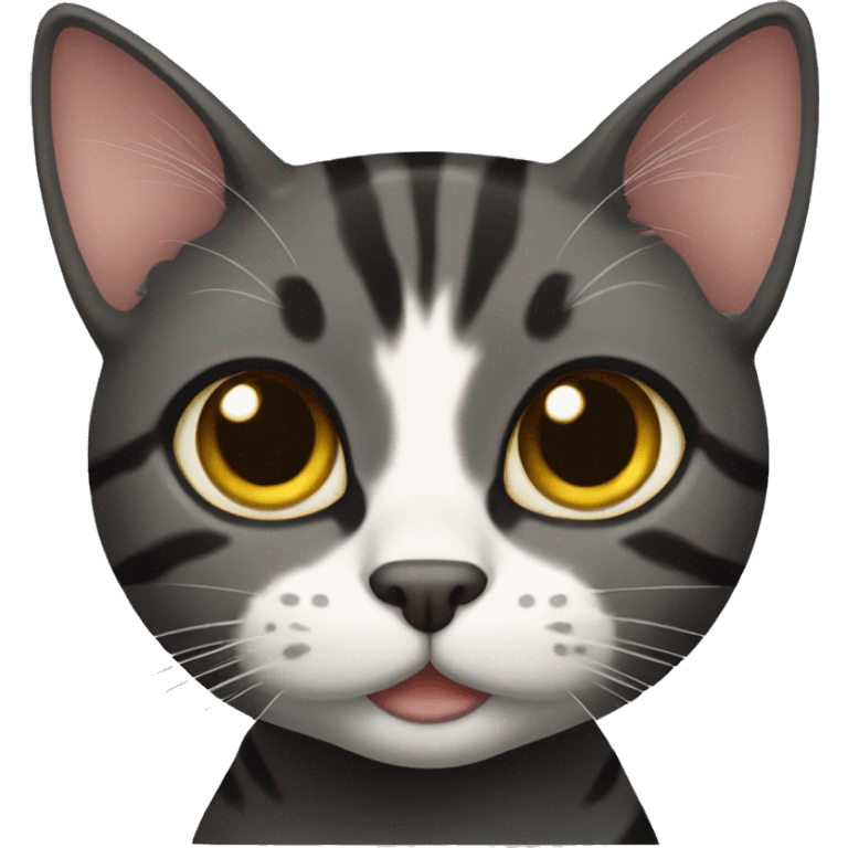 black tabby cat emoji