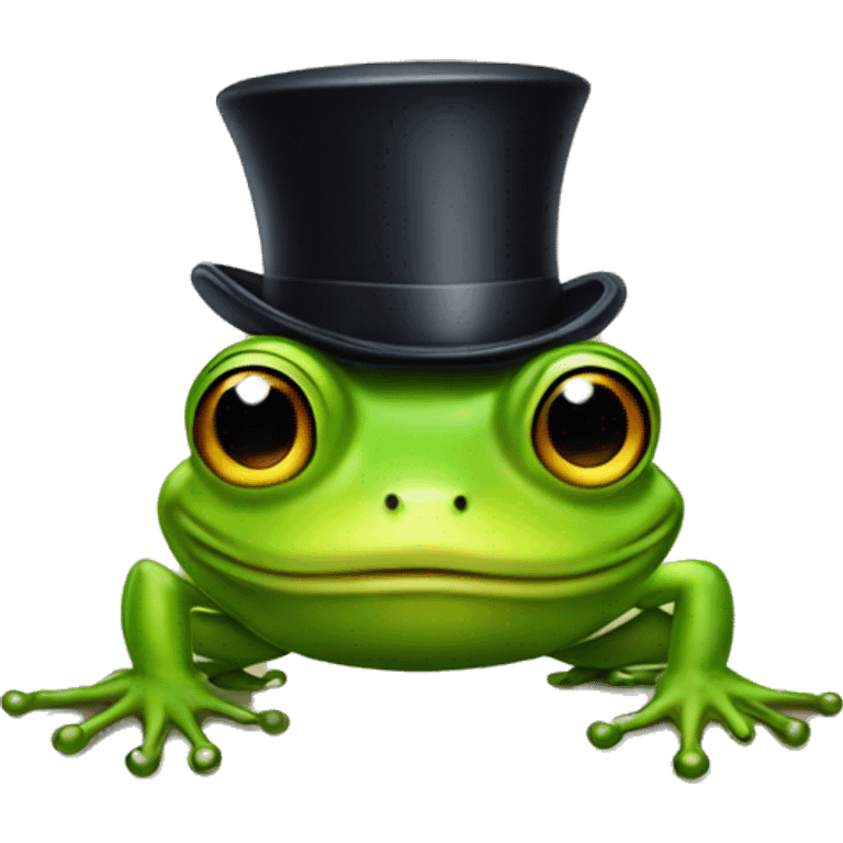 Frog with a tophat emoji