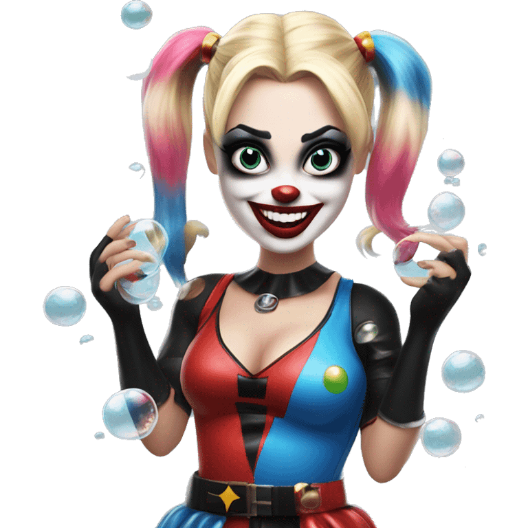 Harley Quinn popping bubbles  emoji