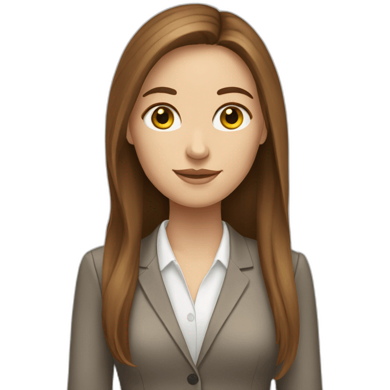 white-girl-with-long-brown-hair-office worker emoji