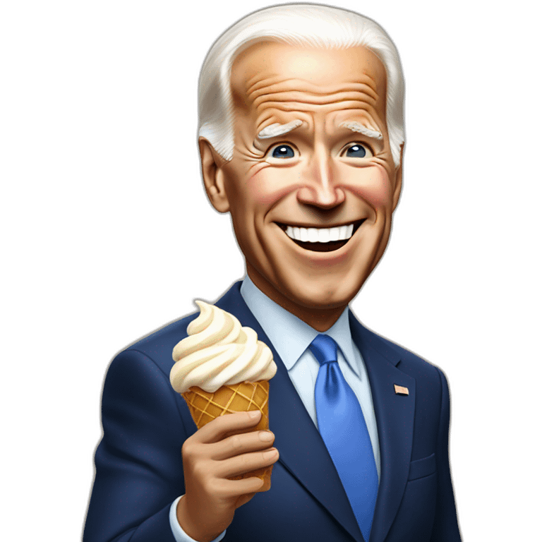 Joe Biden with ice cream emoji