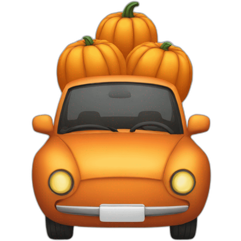 Car with pumpkin  emoji