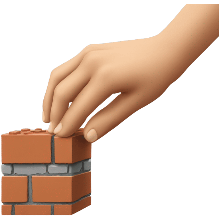 A hand laying down a brick  emoji