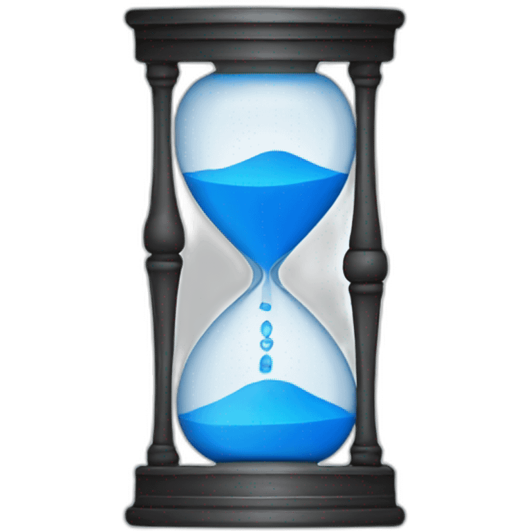 All blue hourglass, solid blue emoji