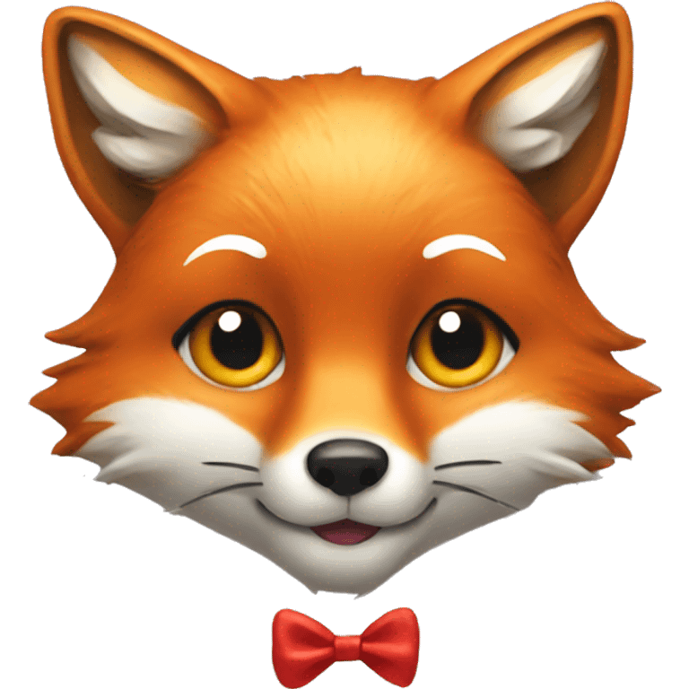 Fox with a red bow  emoji