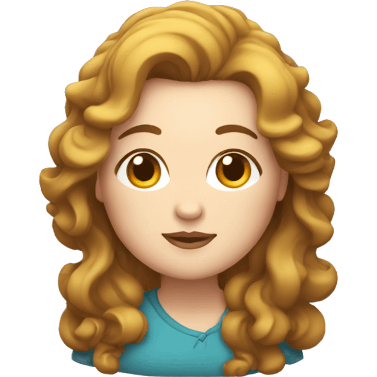 chubby white woman in her forties, with long curly brown hair emoji