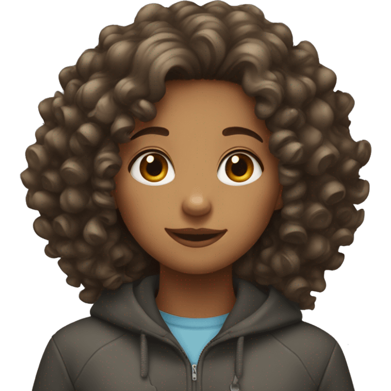 A girl with curly hair  emoji