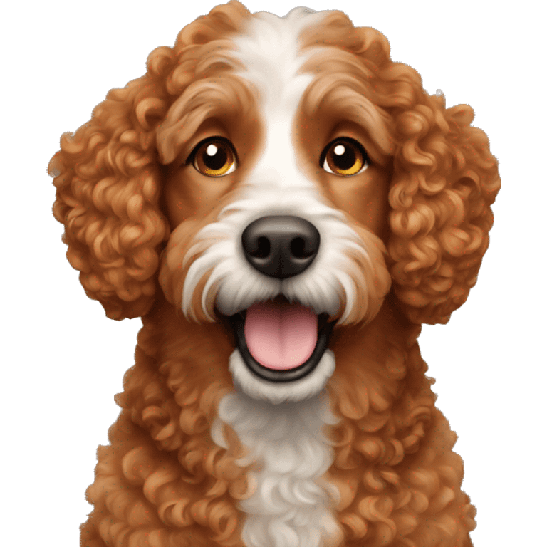 Ginger curly haired dog emoji