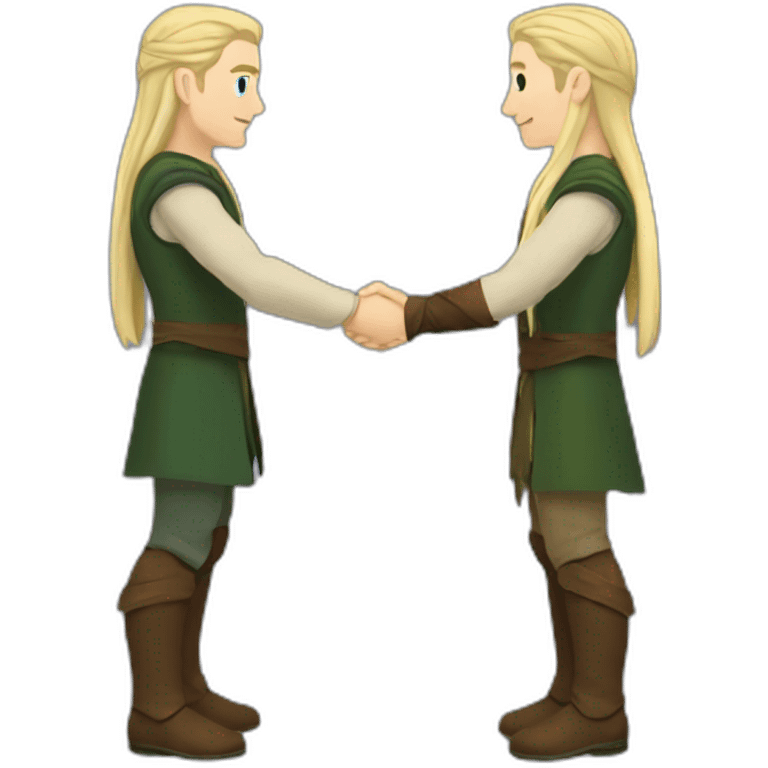 A person shaking hands with Legolas emoji