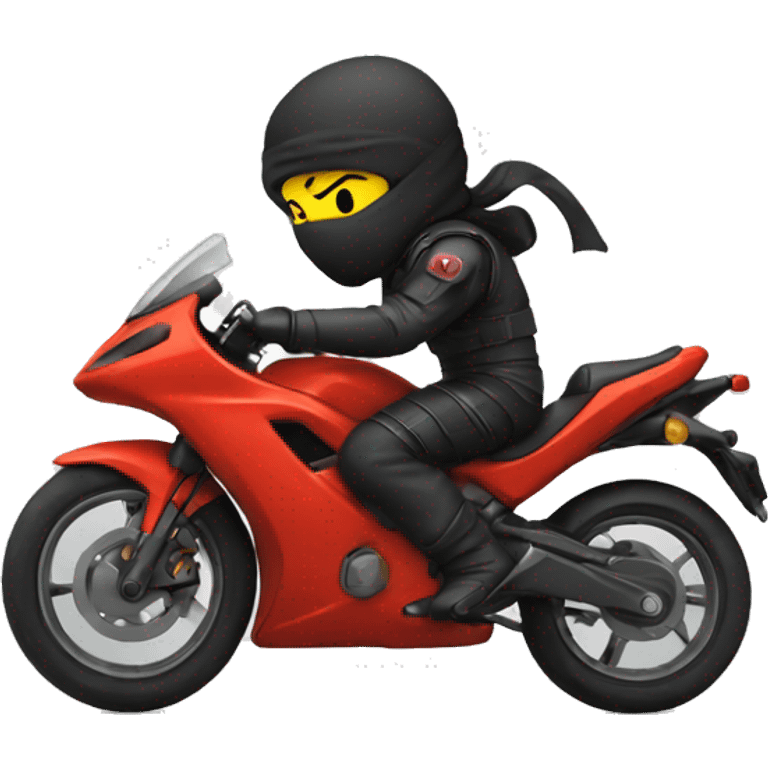 Ninja sur une moto emoji