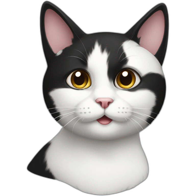 Black-white cat emoji