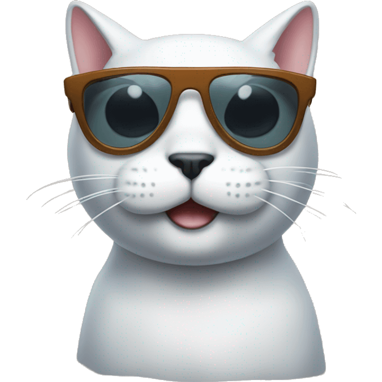 Cat with shark sunglasses emoji