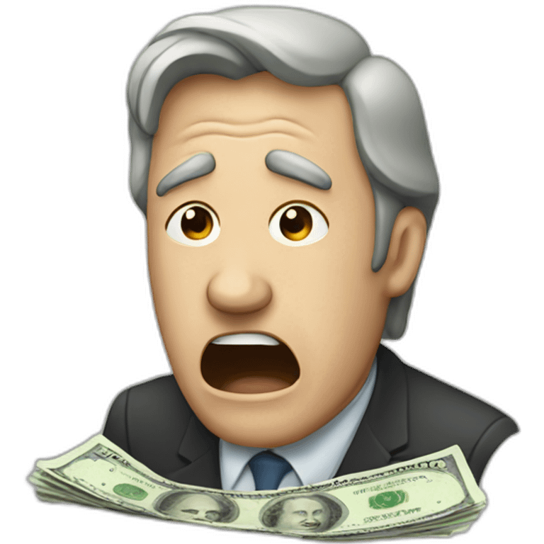 man crying banknote emoji