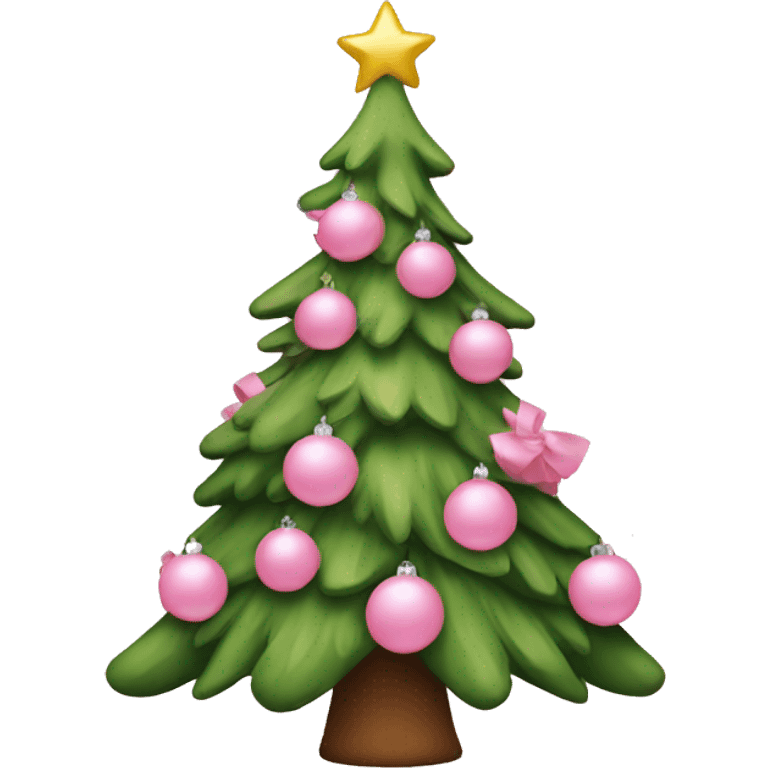 christmas tree with baby pink decorations emoji