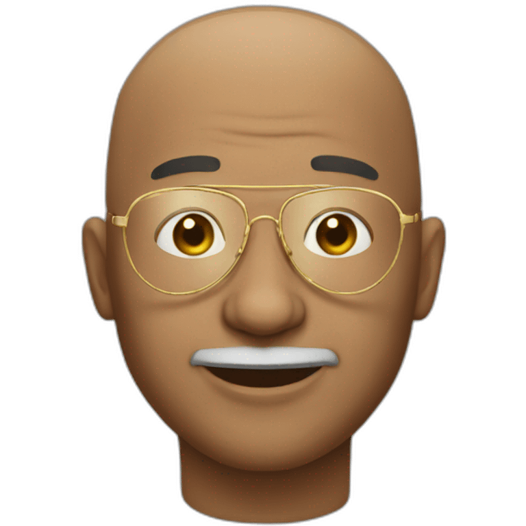 Bald man with golden aviator glasses emoji