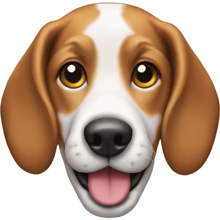 happy beagle dog with floppy ears emoji