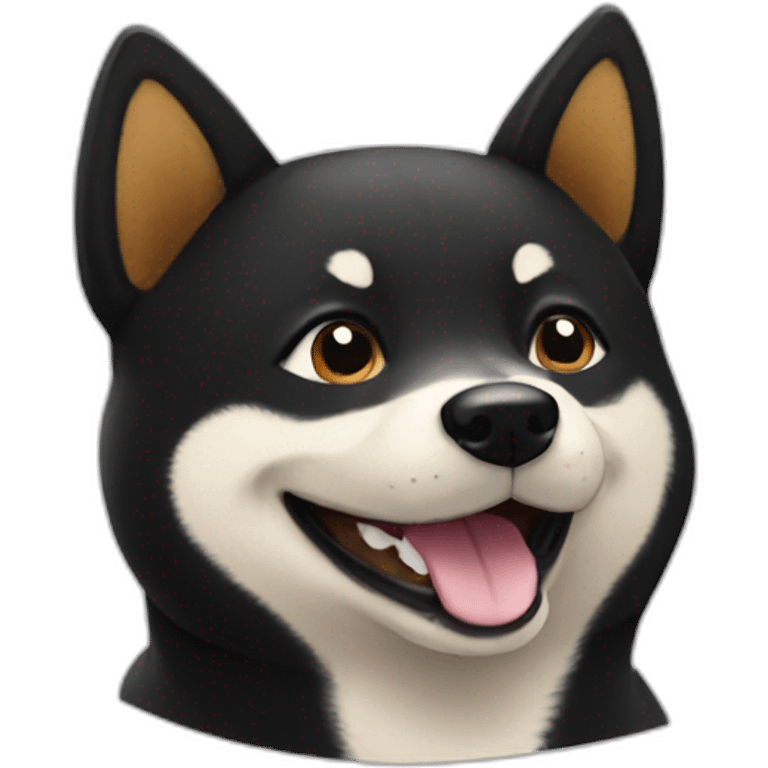 Black Shiba Inu smiling emoji