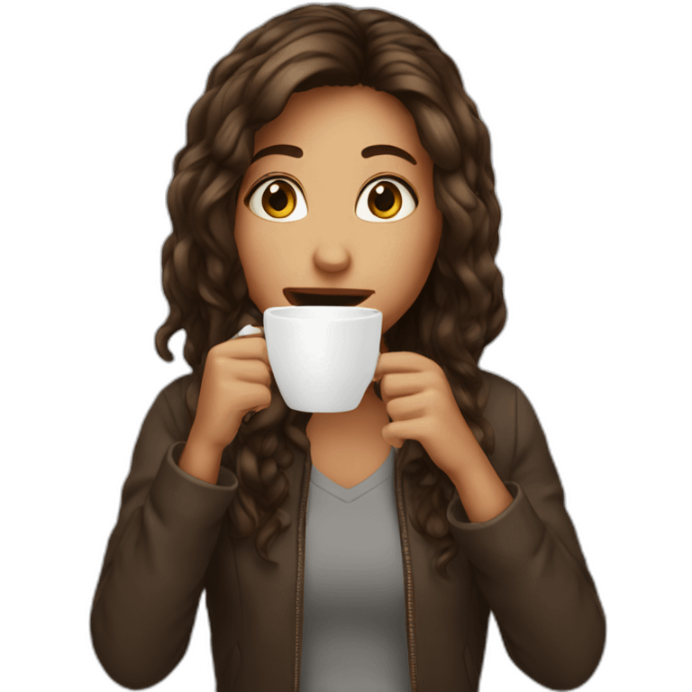 crazy girl drinking coffee emoji