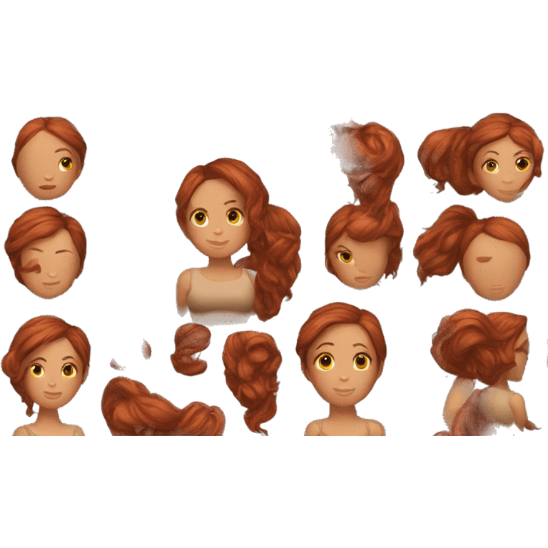 Hispanic Women brown red hair athletic  emoji